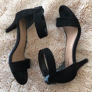 Black suede heels